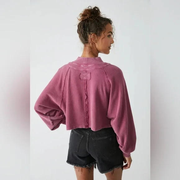 🆕FREE PEOPLE Dreamy Mulberry Fun Times Turtleneck - Picture 3 of 15